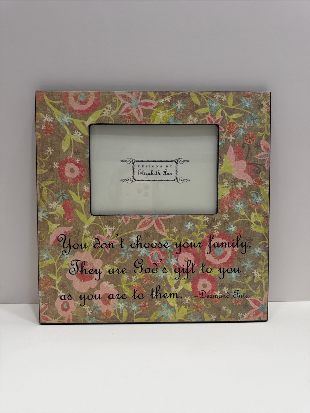 Elizabeth Ann Floral Brown Picture Frame with Sentiment